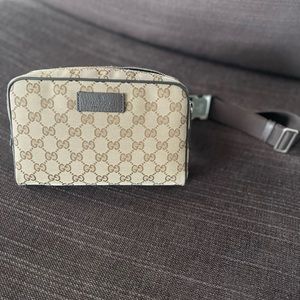 Gucci canvas belt bag-authentic